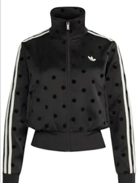 adidas Pants - adidas Black Polka Dot Track Jacket with White Stripes